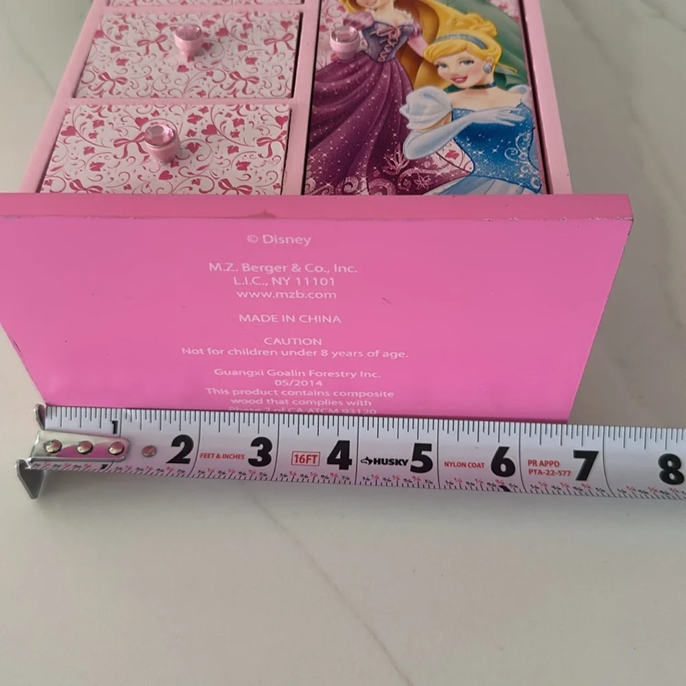 Disney Princess wooden girls Jewelry Box. Color pink. - Picture 5 of 6